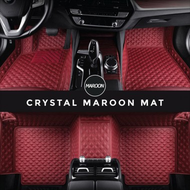Maroon Crystal Elite Luxury Hybrid Car Floor Mats for Sale