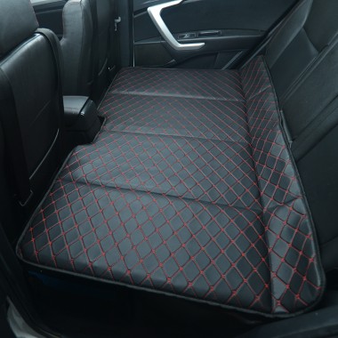 Universal Diamond Car Bed - Non-Inflatable Black and Red Stitching Luxury Leather Diamond Car Bed Mattress for Sale