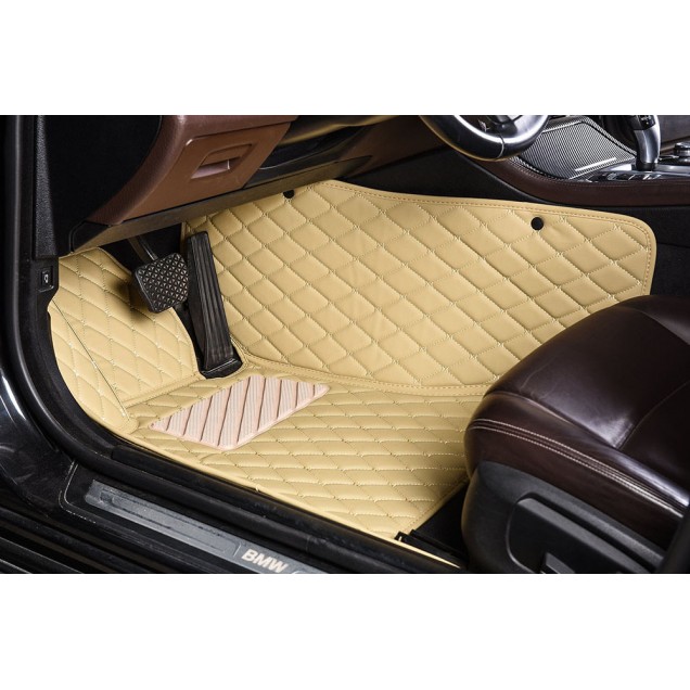 Beige Luxury Leather Diamond Car Floor Mats for Sale Beige Luxury Leather Diamond Car Floor Mats for Sale