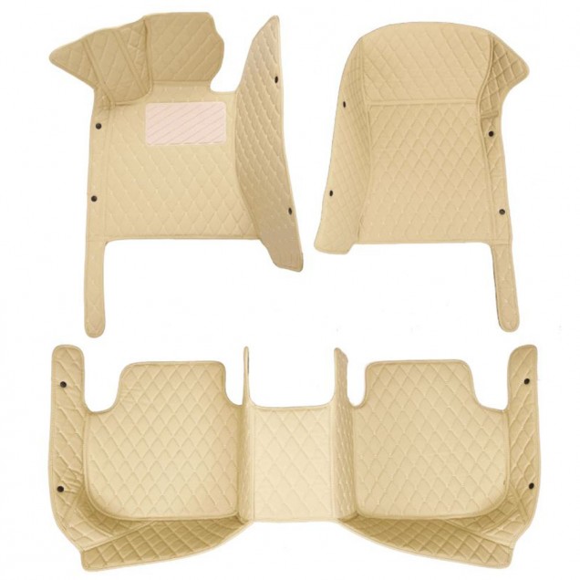 Beige Luxury Leather Diamond Car Floor Mats for Sale Beige Luxury Leather Diamond Car Floor Mats for Sale