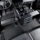 Black and Beige Stitching Luxury Leather Diamond Car Floor Mats for Sale Black and Beige Stitching Luxury Leather Diamond Car Floor Mats for Sale
