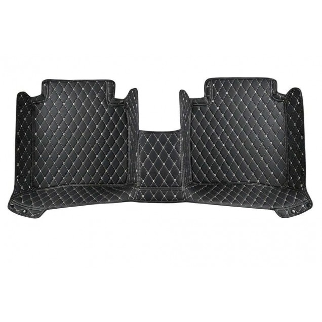 Black and Beige Stitching Luxury Leather Diamond Car Floor Mats for Sale Black and Beige Stitching Luxury Leather Diamond Car Floor Mats for Sale