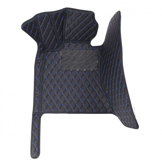 Black and Blue Stitching Luxury Leather Diamond Car Mats for Sale Black and Blue Stitching Luxury Leather Diamond Car Mats for Sale