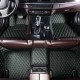Black and Green Stitching Luxury Leather Diamond Car Floor Mats for Sale