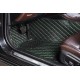 Black and Green Stitching Luxury Leather Diamond Car Mats for Sale