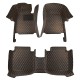 Black and Orange Stitching Luxury Leather Diamond Car Floor Mats for Sale