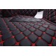 Black and Red Stitching Luxury Leather Diamond Car Floor Mats for Sale Black and Red Stitching Luxury Leather Diamond Car Floor Mats for Sale
