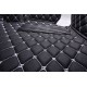 Black and White Stitching Luxury Leather Diamond Car Floor Mats for Sale