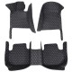 Black and White Stitching Luxury Leather Diamond Car Floor Mats for Sale
