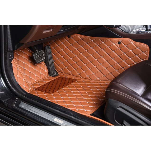 Brown Luxury Leather Diamond Car Floor Mats for Sale Brown Luxury Leather Diamond Car Floor Mats for Sale