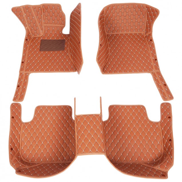 Brown Luxury Leather Diamond Car Floor Mats for Sale Brown Luxury Leather Diamond Car Floor Mats for Sale