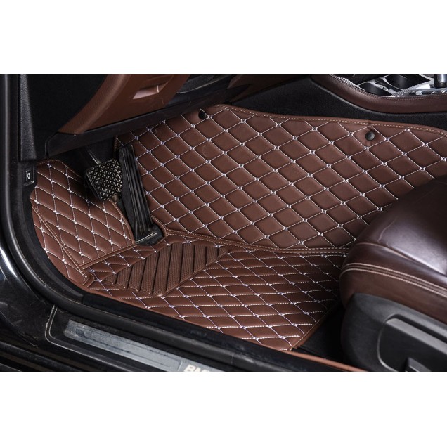 Dark Brown Luxury Leather Diamond Car Floor Mats for Sale Dark Brown Luxury Leather Diamond Car Floor Mats for Sale