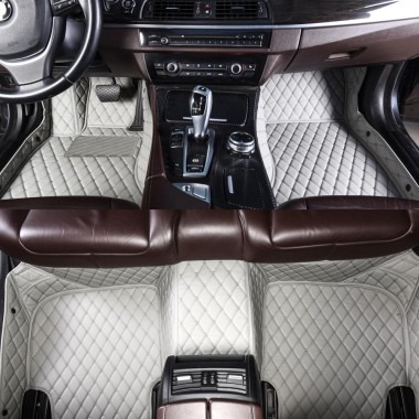 Grey Luxury Leather Diamond Car Floor Mats for Sale