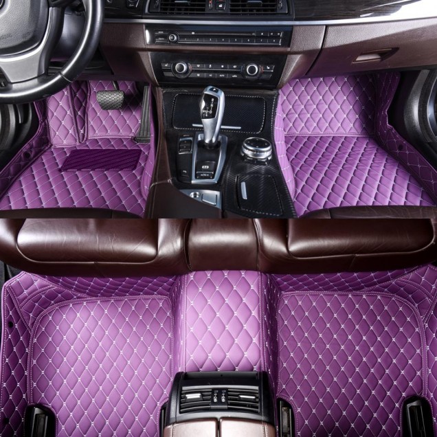 Purple Luxury Leather Diamond Car Floor Mats for Sale Purple Luxury Leather Diamond Car Floor Mats for Sale