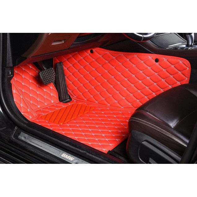 Red Luxury Leather Diamond Car Floor Mats for Sale Red Luxury Leather Diamond Car Floor Mats for Sale