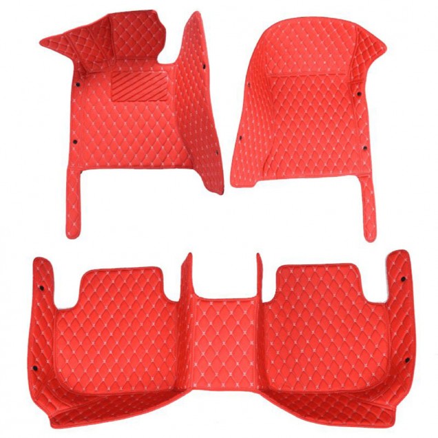 Red Luxury Leather Diamond Car Floor Mats for Sale Red Luxury Leather Diamond Car Floor Mats for Sale