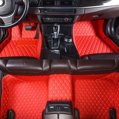 Red Luxury Leather Diamond Car Mats for Sale
