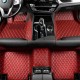 Wine Red Luxury Leather Diamond Car Floor Mats for Sale Wine Red Luxury Leather Diamond Car Floor Mats for Sale