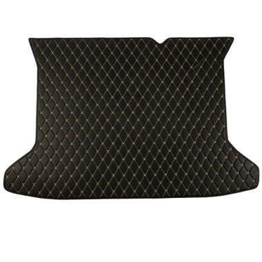 Black and Yellow Stitching Luxury Leather Diamond Trunk Base Mats for Sale