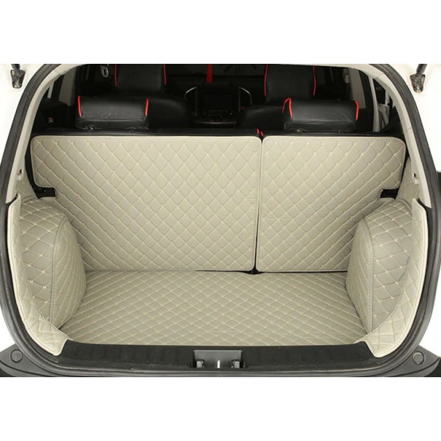 Grey Full Cover Luxury Leather Diamond Trunk Car Floor Mats for Sale