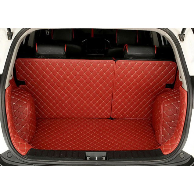 Wine Red Full Cover Luxury Leather Diamond Trunk Car Floor Mats for Sale