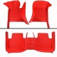 Red Luxury Leather Stripe Car Floor Mats for Sale