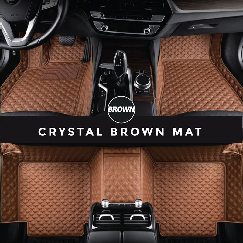 Brown Crystal Elite Luxury Hybrid Car Mats for Sale