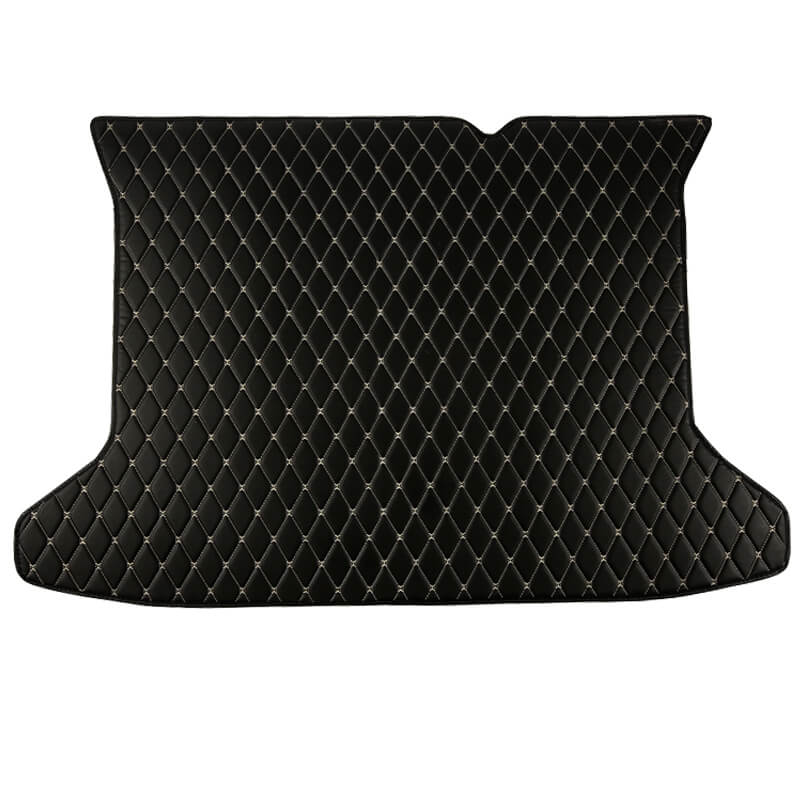 Black and Beige Stitching Luxury Leather Diamond Trunk Base Mats for Sale