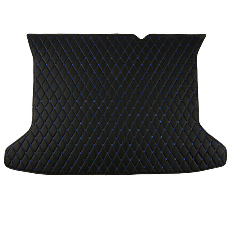 Black and Blue Stitching Luxury Leather Diamond Trunk Base Mats for Sale