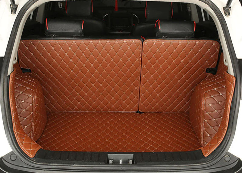Brown Full Cover Luxury Leather Diamond Trunk Car Mats for Sale
