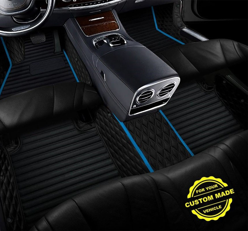 Light Blue Hybrid Line Series Premium Car Mats for Sale
